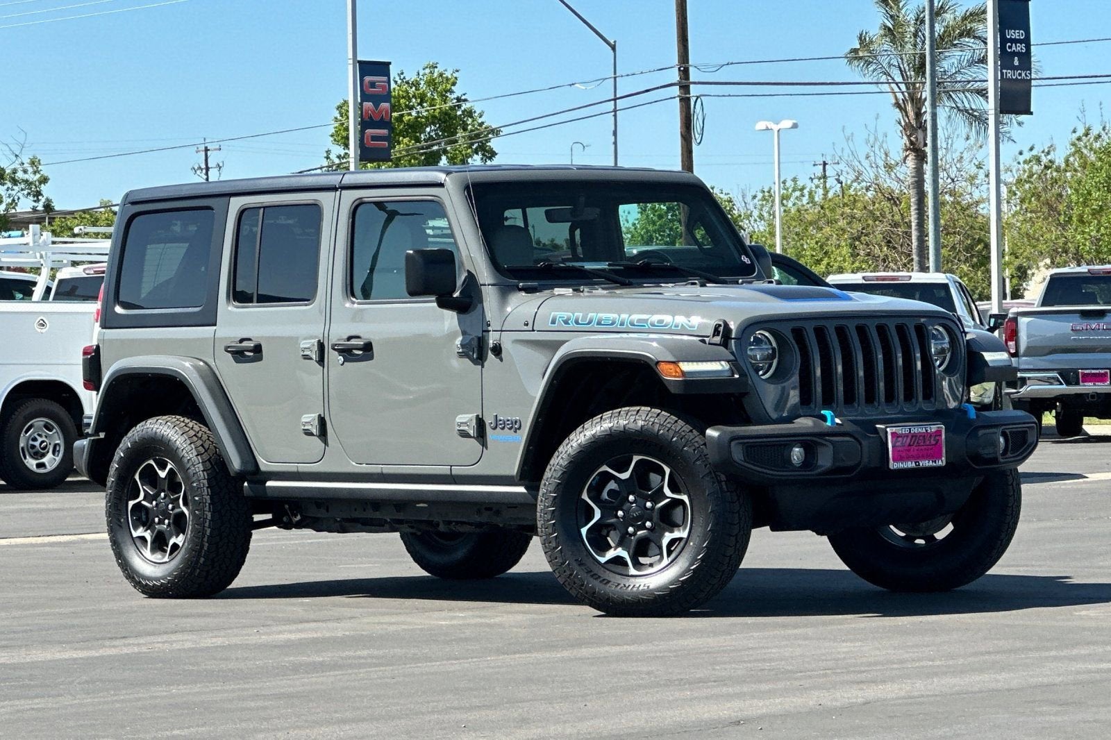 Used 2022 Jeep Wrangler Unlimited Rubicon 4XE with VIN 1C4JJXR67NW160141 for sale in Dinuba, CA