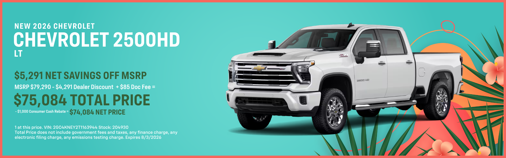 Chevrolet 2500 Lease Offer