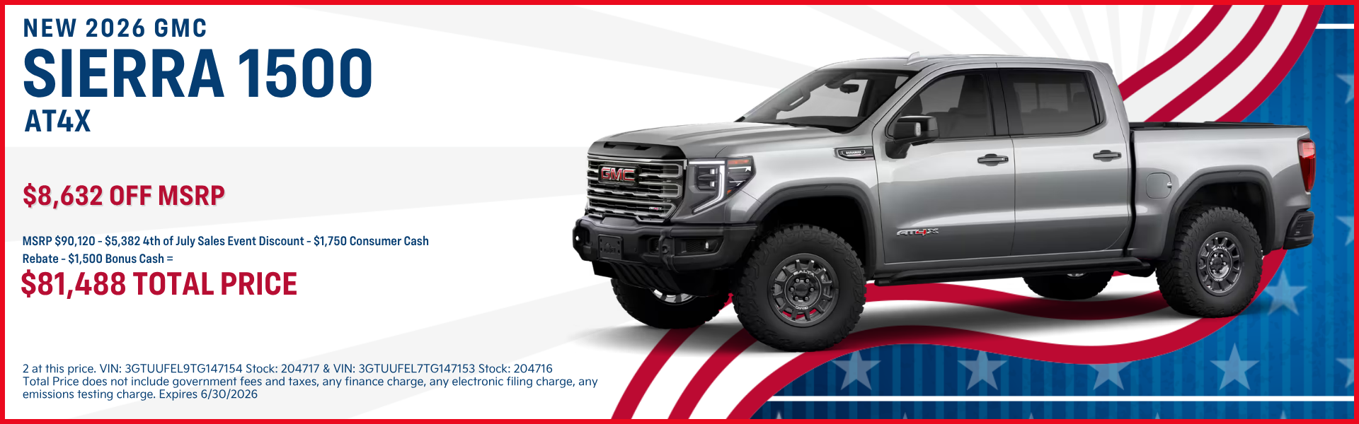 New 2026 GMC Sierra 1500 Offer