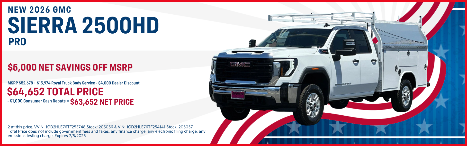 New 2026 GMC Sierra 2500HD Pro Offer