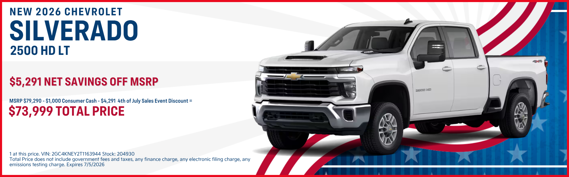 New 2026 Chevrolet Silverado 2500 HD LT offer