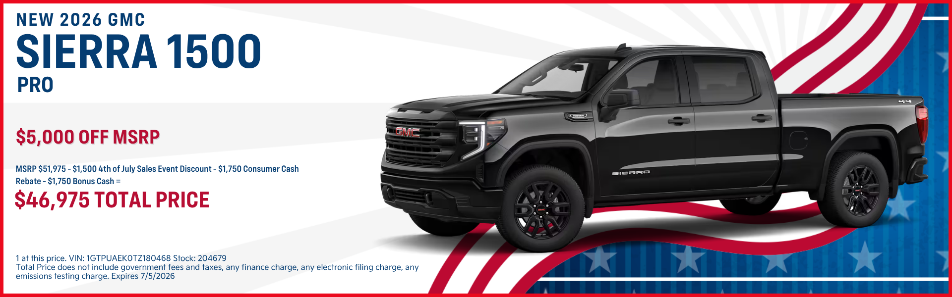 New 2026 GMC Sierra 1500 Offer